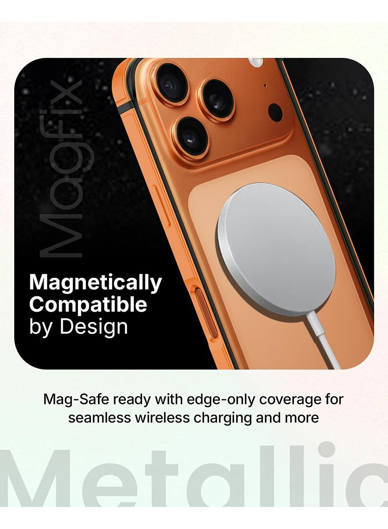 Theodor iPhone 17 Pro max Aluminum Frame Metal Bumper Frame Slim Hard Case Cover, Metal Frame Armor with Soft Inner Bumper, Raised Edge Protection for iPhone 17 pro max for 6.9", Cosmic Orange - Image 3